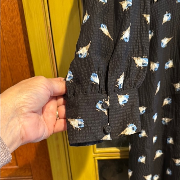 Beautiful Silk NWOT Rebecca Taylor Black Floral Dress  Size 6 - Picture 8 of 12